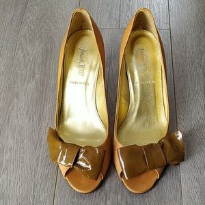 J.Crew Lulu Bow Peep Toe Heels